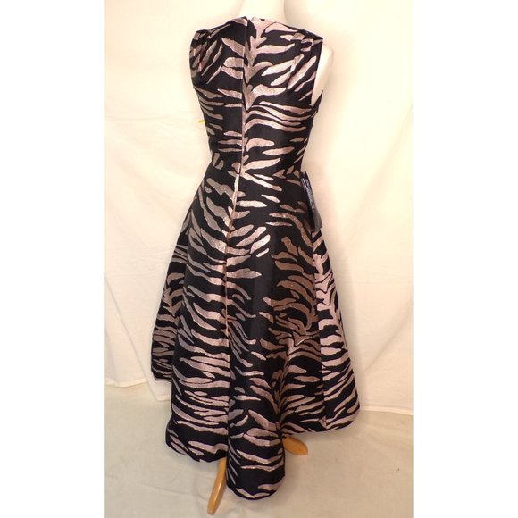🆕KAY UNGER Tibby Flare Midi Dress Zebra Animal Print 2 - Picture 10 of 11